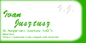 ivan jusztusz business card